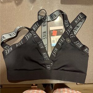 Nike Women's Black and Gray Sports Bra